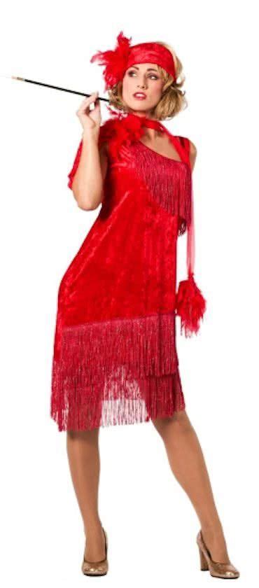 jaren 20 glamour jurk rood 42 xl charleston kostüm modestil