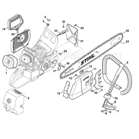 stihl ms  chainsaw ms magnum  parts diagram rescue  usa