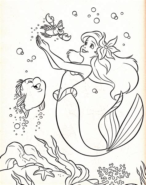 mermaid coloring pages flounder hicoloringpages coloring