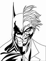 Batman Joker Drawing Outline Half Face Sketch Cartoon Clipart Line Draw Drawings Outlines Behance Coloring Harley Quinn Bat Man Faces sketch template