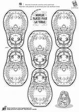 Coloring Doll Dolls Pages Chibi Matryoshka Doodle Patterns sketch template