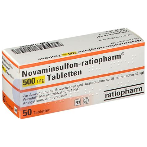 Novaminsulfon Ratiopharm® 500 Mg 50 St Shop