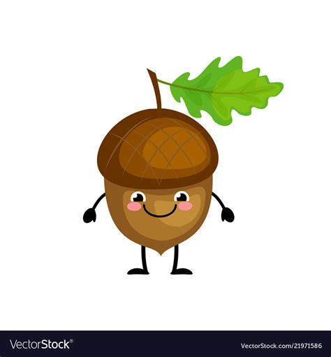 cute cartoon acorn characters royalty  vector image