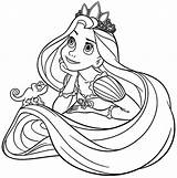 Coloring Rapunzel Pages Tangled Princess Print Cute Face Printable Drawing Baby Pdf Disney Color Kids Cinderella Online Getcolorings Getdrawings Dotted sketch template
