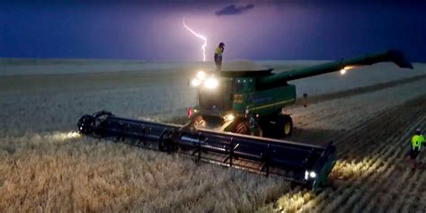 dancing  top  harvester   lightning storm drone video