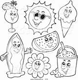 Summer Coloring Pages Kids Colouring Season Drawing Fun Clipart Color Winter Preschool Summertime Printable Clothes Realistic People Sheets Vector Clip sketch template