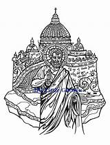Coloring Pages Catholic Peter St Apostle Etsy Traditional Pope First sketch template