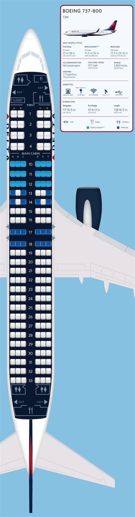 Boeing 737 800 Seating Chart Delta
