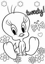 Tweety Coloring Bird Pages Printable Print Butterfly Kids Color Valentine Sheets Template Adult Book Drawing Cartoon Valentines Gangster Getdrawings Filminspector sketch template