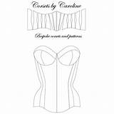 Corset Pattern Cupped Sewing Patterns Sized Multi Panels Shape sketch template