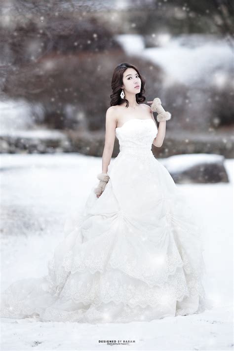 yoon joo ha white wedding dress korean models photos gallery