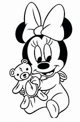 Minnie Baby Mouse Coloring Mickey Pages Printable Drawing Mini Disney Babies Friends Characters Clubhouse Colouring Para Cartoon Color Sheets Dessin sketch template
