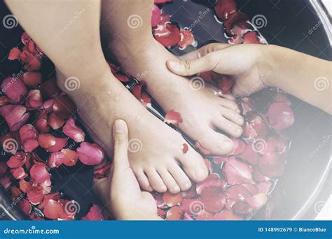 foot spa massage treatment  luxury spa resort stock image image