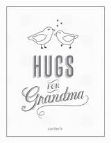 Coloring Grandma Pages Grandparents Printable Hugs Card Kids sketch template