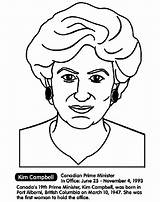 Campbell Prime Canadian Minister Coloring Crayola Pages sketch template