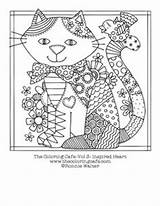 Coloring Pages Cat Para Color Adult Kids Colorear Sheets Zentangle Read Choose Board sketch template