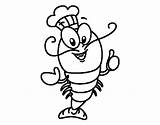 Chef Lobster Coloring Colorear Para Dibujo Coloringcrew Langosta Sea sketch template