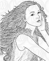 Coloring Pages Hair Women Girl Curly Long Adult Woman Adults Face Drawing Getdrawings Getcolorings Illustration Printable sketch template