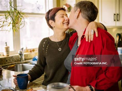 Mature Lesbian Kissing Stock Fotos Und Bilder Getty Images