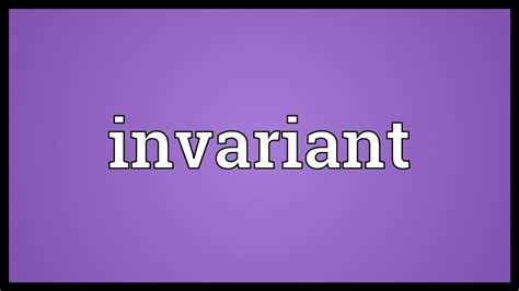 invariant meaning youtube