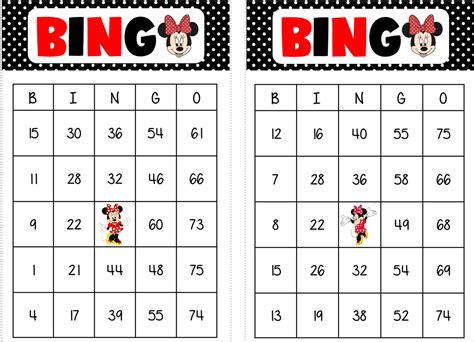 minne mouse bingo game printable instant  parties