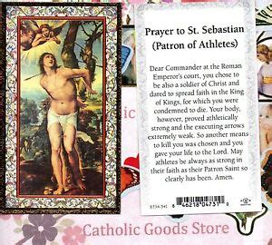 saint sebastian  prayer  st sebastian gold trim paperstock holy card ebay