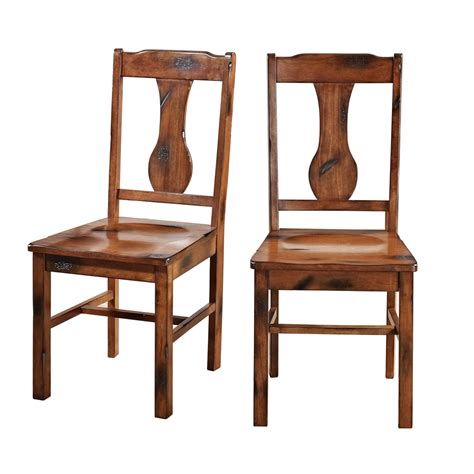dark oak wood dining chairs set