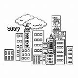 Coloring Pages City Building Kids Printable Colouring Sheets Cityscapes Buildings Skyline Cityscape Skylines sketch template