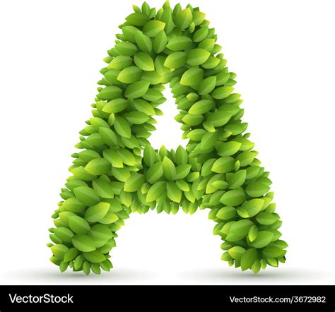 letter  alphabet green leaves royalty  vector image