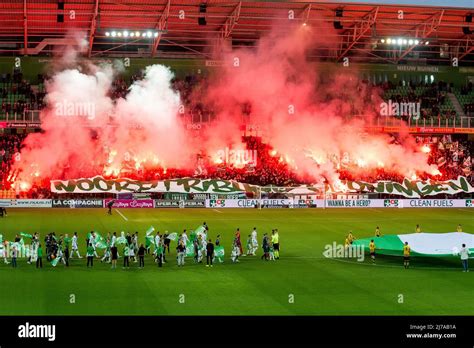 groningen atmosphere action fc groningen supporters   dutch eredivisie match
