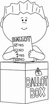 Voting Clipart Ballot Box Vote Clip Boy Putting Cliparts Election Cute Outline Graphics Library Voter Clipground Mycutegraphics sketch template
