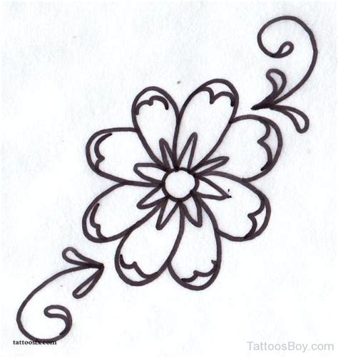 Black Outline Daisy Flower Tattoo Design Tattoo Designs Tattoo Pictures