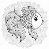 Coloring Pages Book Kids Stock Raster Adults Fish Cartoon Depositphotos sketch template