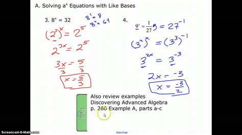 solving simple exponential equations youtube