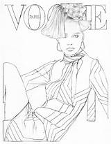 Vogue Coloring Colorier Fashion Paris Book Pages Models Books Sheets sketch template