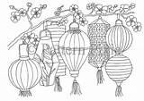Chinese Lanterns Colouring Coloring Choose Board sketch template