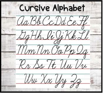 printable cursive alphabet chart  upper  lowercase