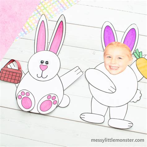 mix  match paper bunny craft bunny template included messy