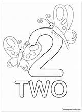 Two Pages Coloring Butterflies Color Online Numbers sketch template