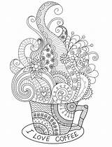 Coloring Pages Printable Adult Coffee sketch template