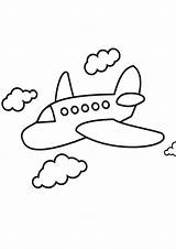 Coloring Airplane Pages Kids Flying sketch template