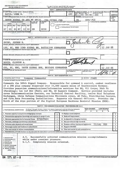 army evaluation reports