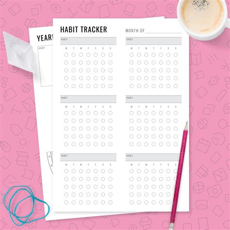days habit tracker template template printable
