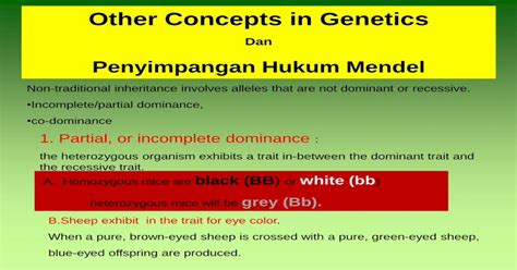 Other Concepts In Genetics Universitas Brawijayagatotciptadi Lecture