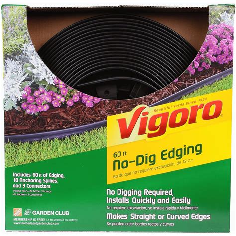 vigoro  ft  dig landscape edging kit  hd  home depot