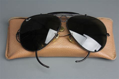Vintage Ray Ban Aviator Black Frame Black Lens Sunglasses