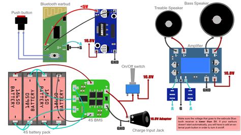 schematic circuit stereo wireless bluetooth speaker tutorial