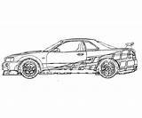 Furious Fast Coloring Car Drawing Drawings Sketch Pages Skyline Cars Printable Color Sheets Drawingskill Kids Template Skill Print sketch template