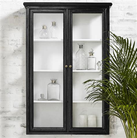 distressed wood  glass wall cabinet   love retro