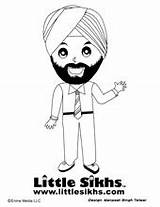Sikh Coloring Colouring Little Pages Sikhs Singh Sheets Punjabi Mr Fun Kids Color Alphabet Babysitting Gurbani Bodh sketch template